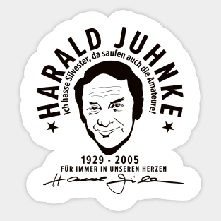 Harald Juhnke Portrait Logo - „Ich hasse Silvester“ Quote Design Sticker